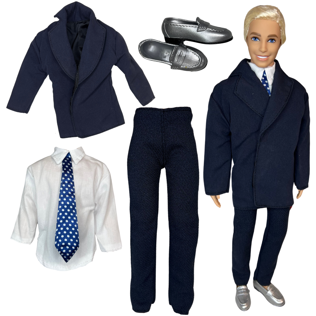 Eledoll Clothes Fashion Pack for 12 inch Boy Fashion Doll Ken Navy Blue ...