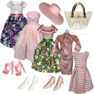 Eledoll Clothes Lot Dress Vintage Style Dresses Fashion 4-Pack Pastel Spring 