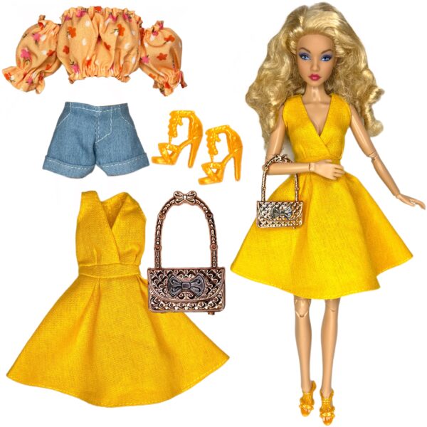 Eledoll Clothes Fashion Pack for 12 inch Fashion Doll PRETTY ORANGE Set D2