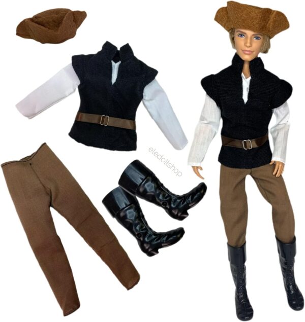 Eledoll Clothes Fashion Pack for Medieval Prince Hunter Peasant Pilgrim 12" Boy Fashion Doll