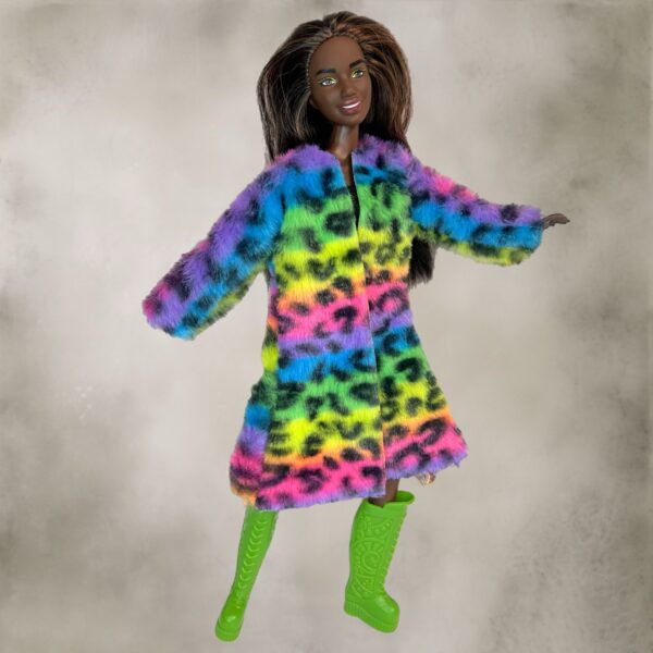 Eledoll Fashion Pack for 12 inch fashion doll RAINBOW CHEETAH FUR Set - Image 2