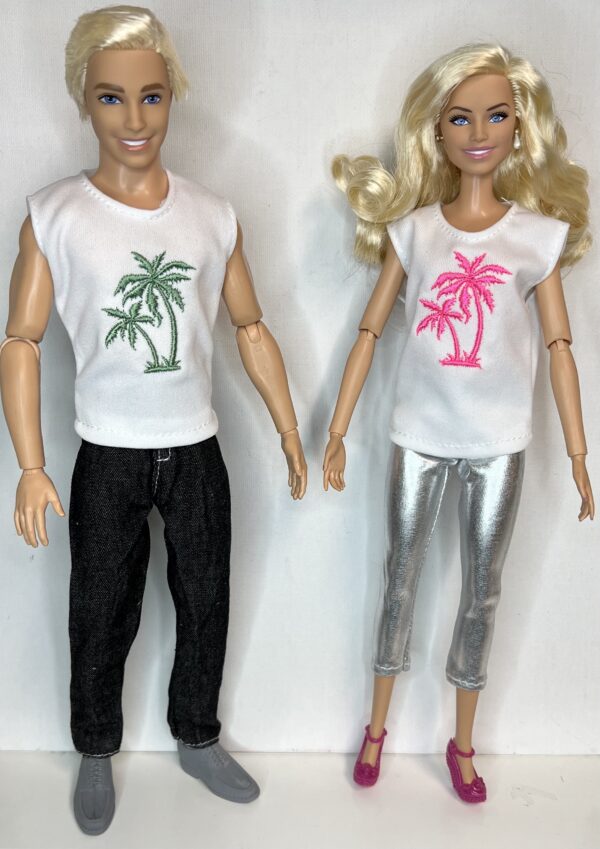 Eledoll Fashion White Top Tank Embroidered Bee Kind for 12 inch fashion doll GD - Image 3