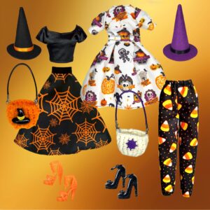 Eledoll Fashion Pack Clothes for 12 inch Fashion Doll HALLOWEEN TRICK OR TREAT set