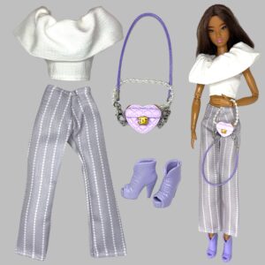 Eledoll Clothes Fashion Pack for 12 inch Doll Lilac Set