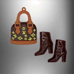 Eledoll Clothes Fashion Accessory Pack for 12 inch Fashion Doll Designer Handbag & Brown Boots Set